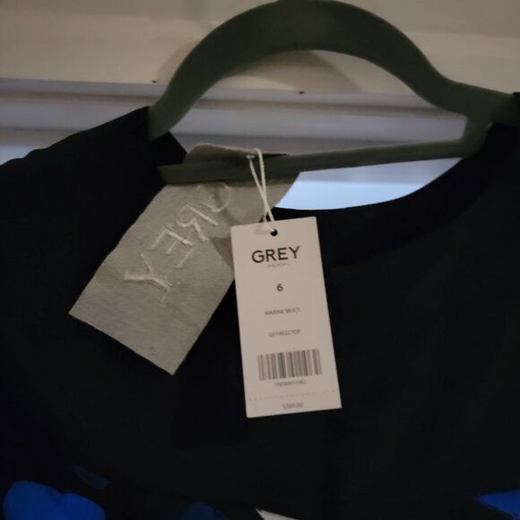 GREY Jason Wu Marine Multi Color Block Print Silk Blouse Top Size 6 - Picture 12 of 16